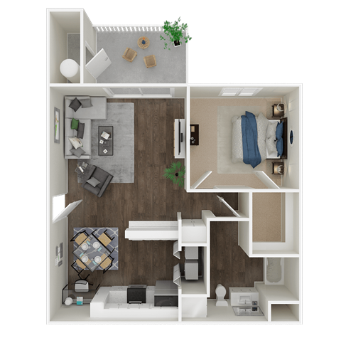 One bedroom floorplan